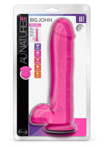 Au Naturel Bold Big John Dildo with Suction Cup and Balls - Pink - 11in