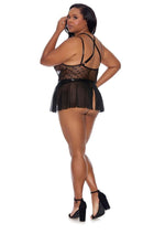 Barely Bare Halter Teddy And Skirt