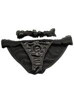 Bedroom Bliss Jolie Strap-On Panty Harness and Garter - Black - Small