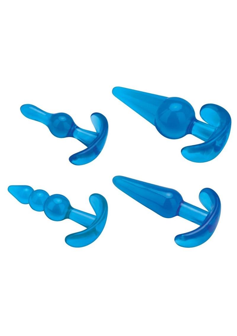 Blue Line 4PC Anal Training Set Silicone Butt Plugs