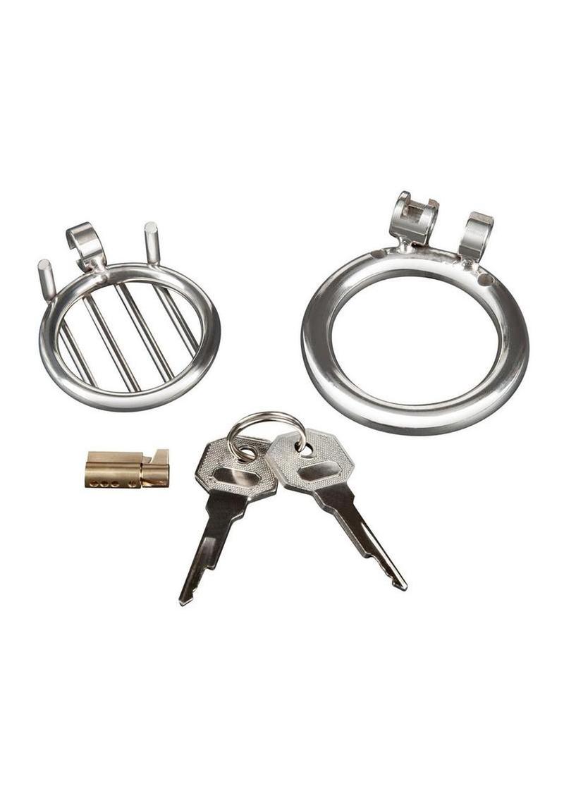 Blue Line Stainless Steel Chastity Cage