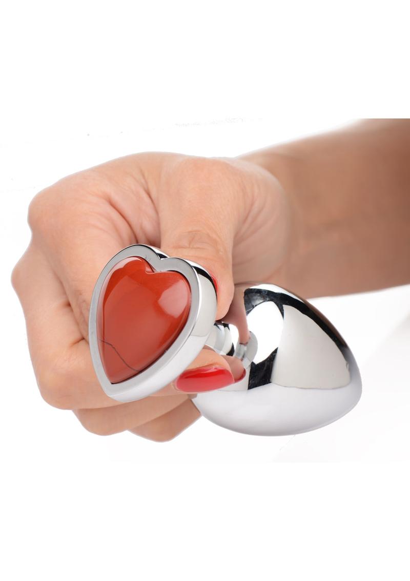 Booty Sparks Gemstones Red Jasper HeartAnal Plug