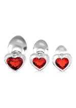 Booty Sparks Red Heart Gem Glass Anal Plug