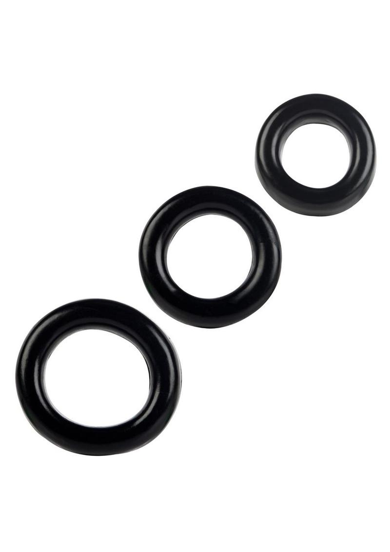 Colt 3 Ring Set Pliable Black Cock Rings