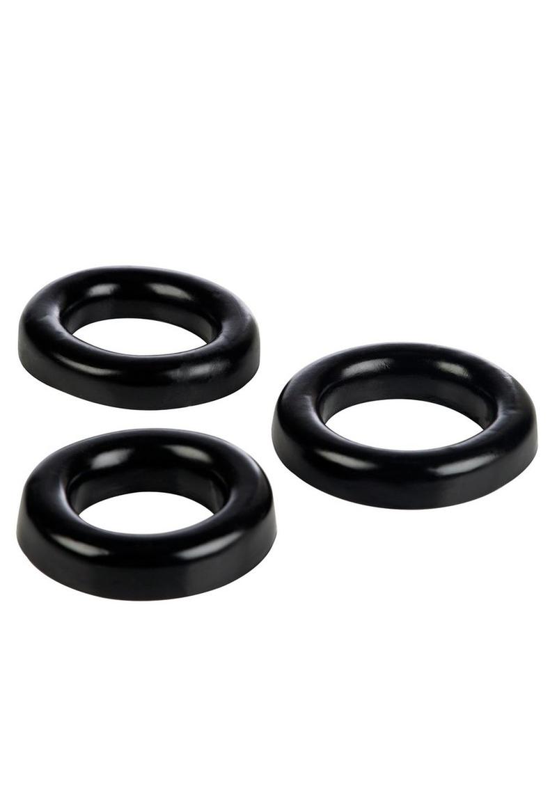 Colt 3 Ring Set Pliable Black Cock Rings