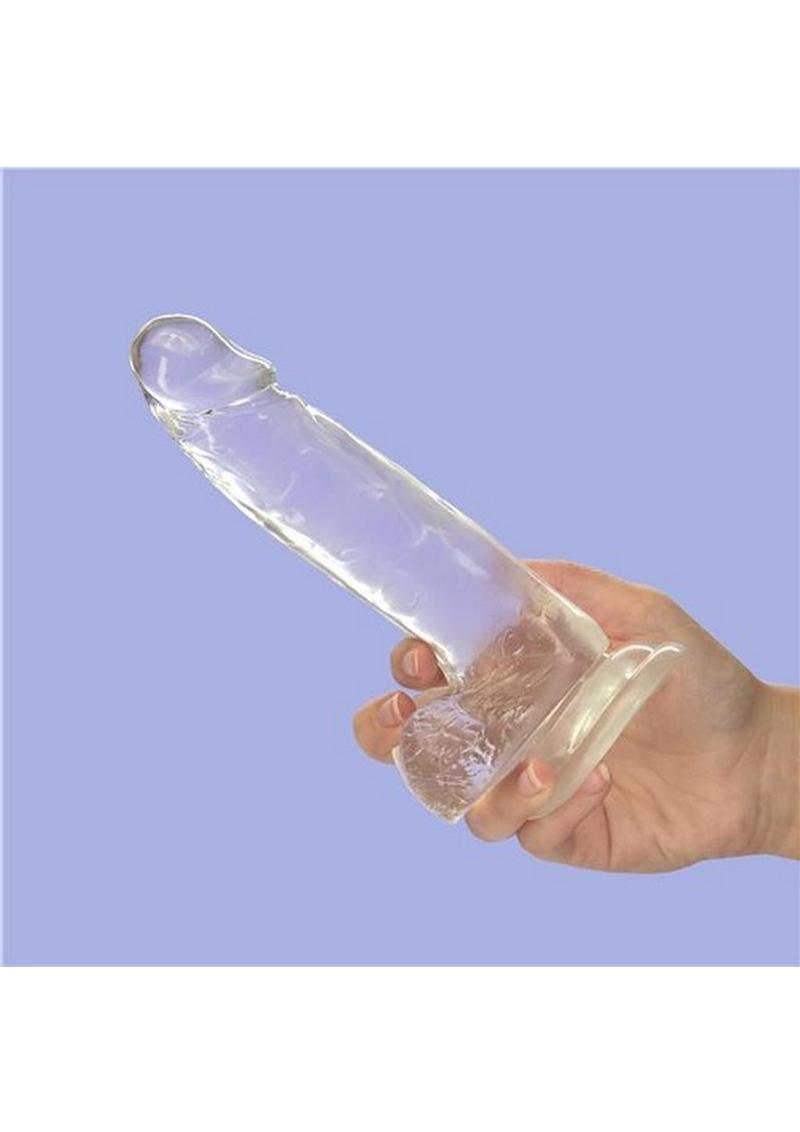 Crystal Addiction Clear Dildo With Balls