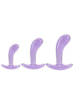 Crystal Jellies Curved Anal Trainer - Purple - 3 Piece/Set