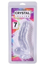 Crystal Jellies Curved Realistic Cock with Balls - Clear - 7in