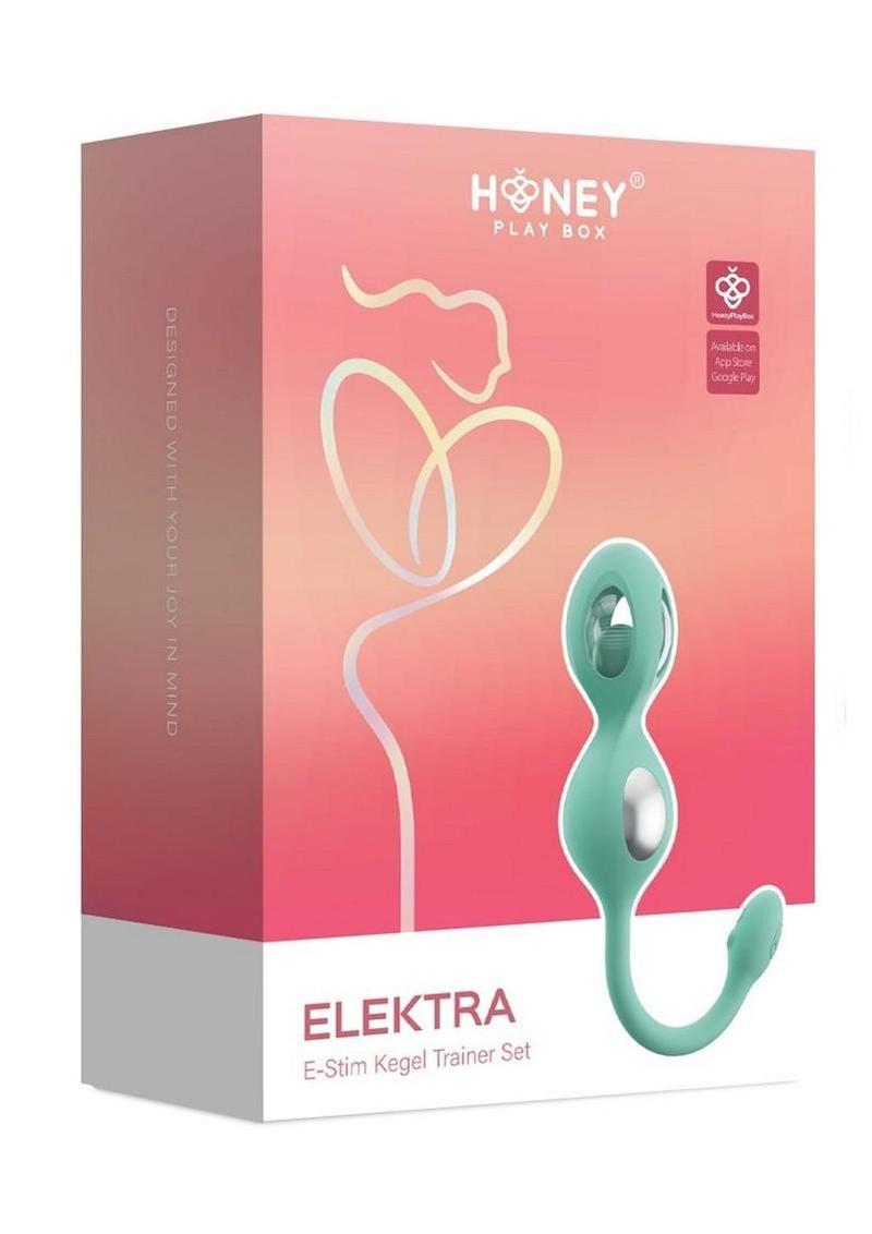 Elektra App Control E-Stim Kegel Training - Aqua/Silver - 5 Piece/Set