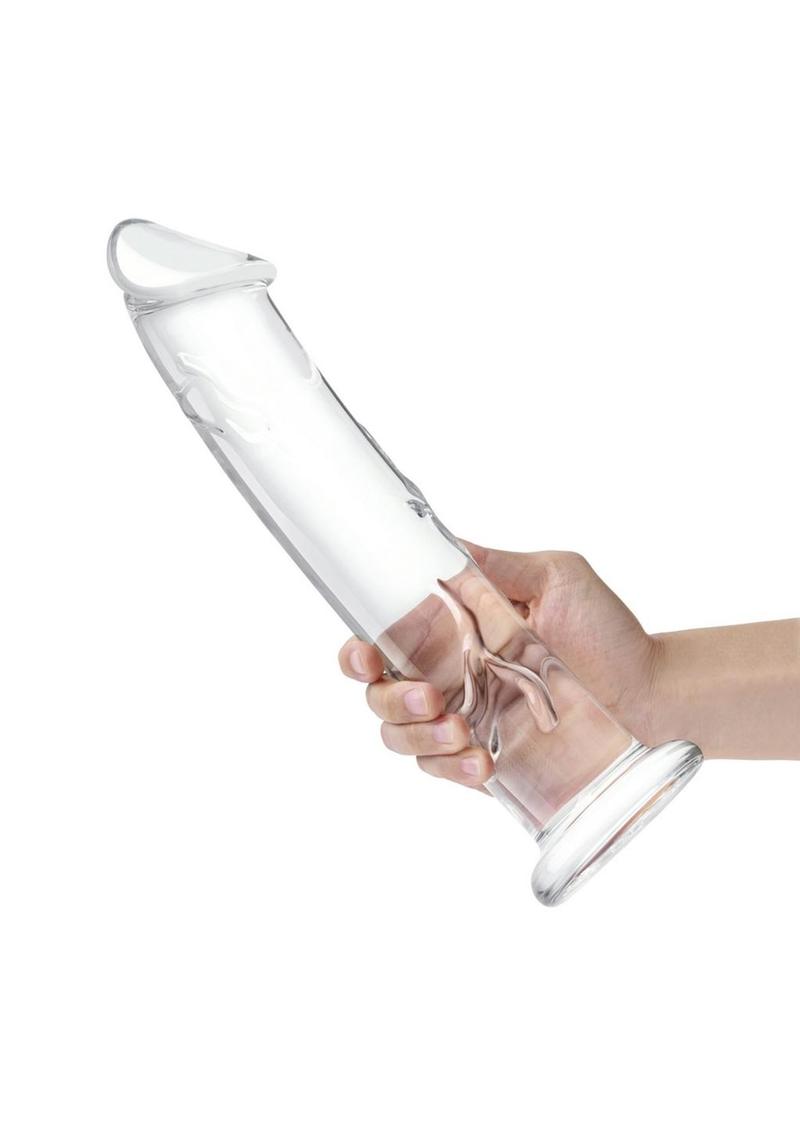 Glas Glass Dildo with Veins And Flat Base