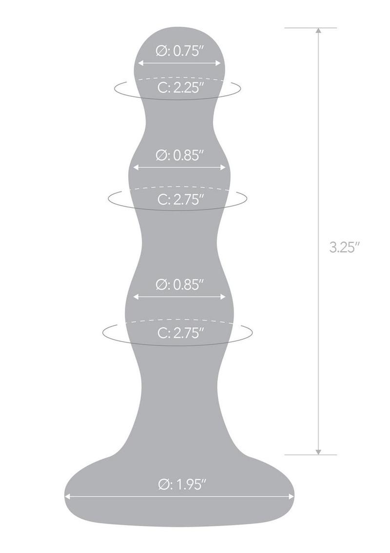 Gläs 4 Inch Triple Play Hand Blown Beaded Glass Butt Plug