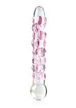 Icicles Hand Blown Clear And Purple Textured Glass Dildo