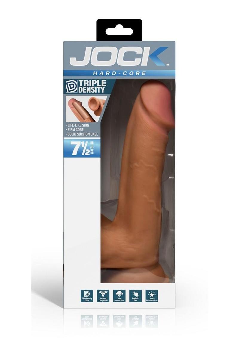 Jock Hard Core Triple Density Dildo with Balls - Caramel - 7.5in