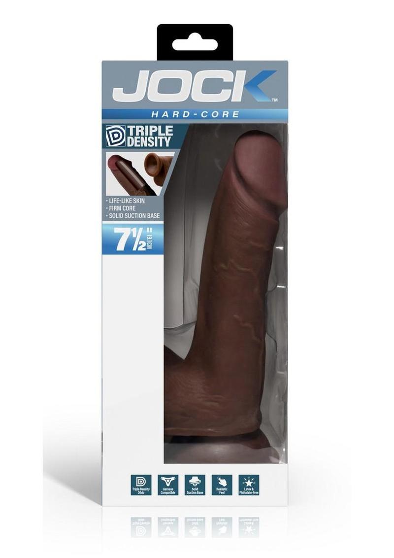 Jock Hard Core Triple Density Dildo with Balls - Chocolate - 7.5in