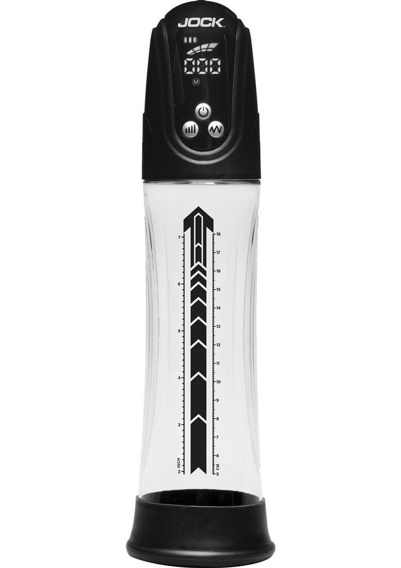 Jock Power Up Digital Automatic Waterproof Rechargeable Penis Pump - Black