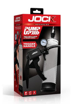 Jock Pump Up Penis Pump with Gauge and Trigger Handle - Black/Clear