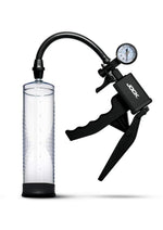Jock Pump Up Penis Pump with Gauge and Trigger Handle - Black/Clear