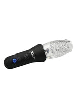 Jock Spinning, Thrusting, and Vibrating Rechargeable Masturbator - Black/Clear
