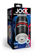 Jock Tightening and Vibrating Rechargeable Masturbator - Black/White