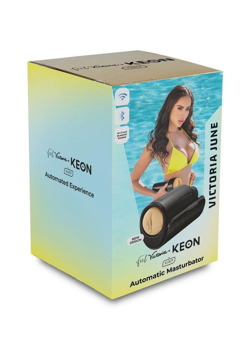 Kiiroo Keon Wifi and Feel Victoria Interactive Masturbator Combo Set - Pussy - Black/Vanilla