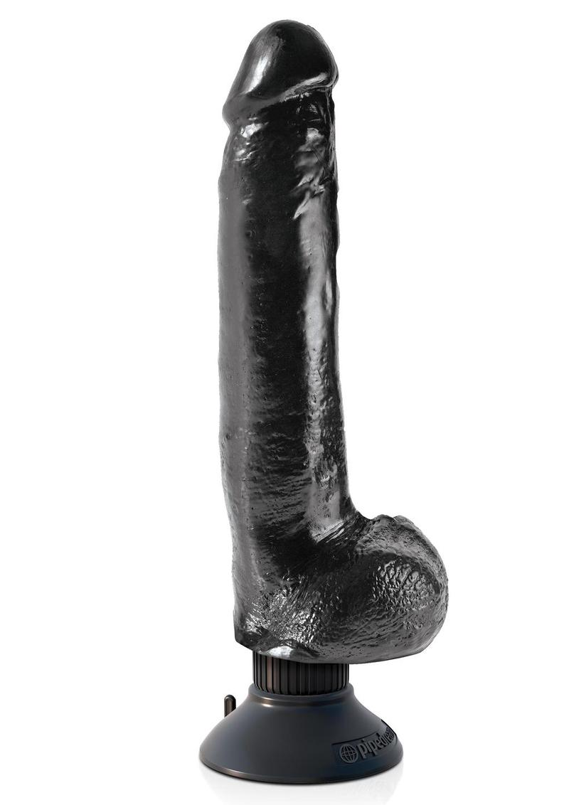 King Cock Vibrating Dildo with Balls And Suction Base
