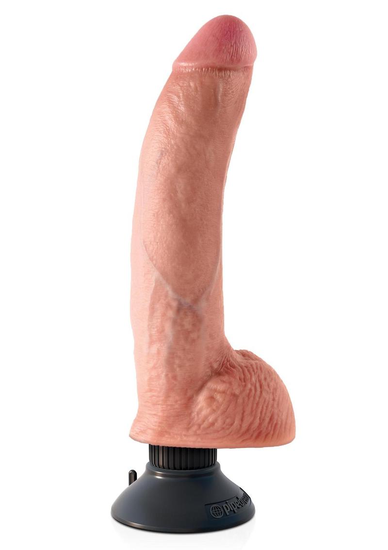 King Cock Vibrating Dildo with Balls And Suction Base