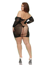 Lapdance Diamond Mesh Cutout Dress
