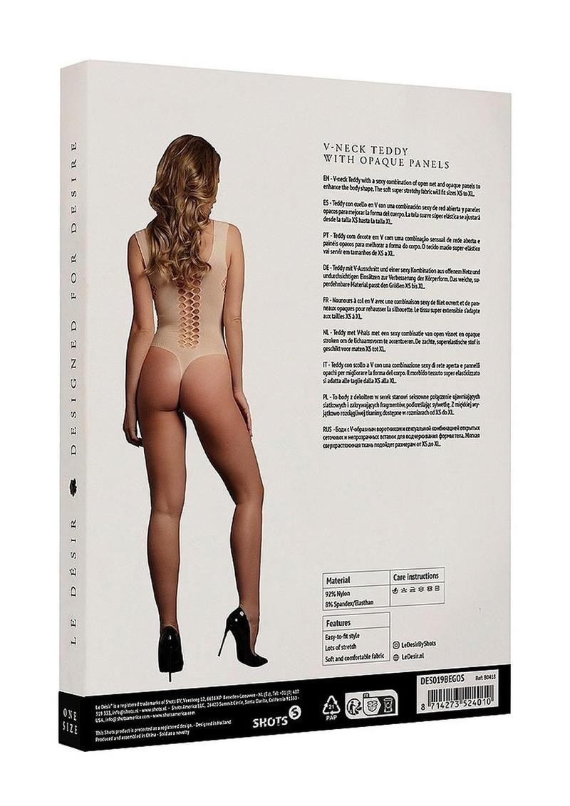 Le Désir V-neck Teddy Opaque Panels
