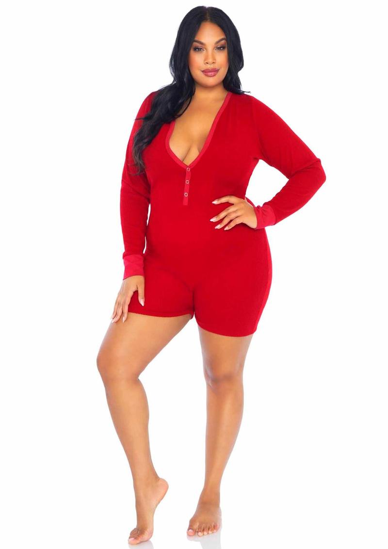 Brushed Rib Romper with Cheeky Snap Closure