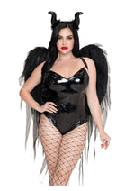 Leg Avenue Dark Enchantress Chiffon Wings and Horn Headband - Black - One Size - 2 Piece