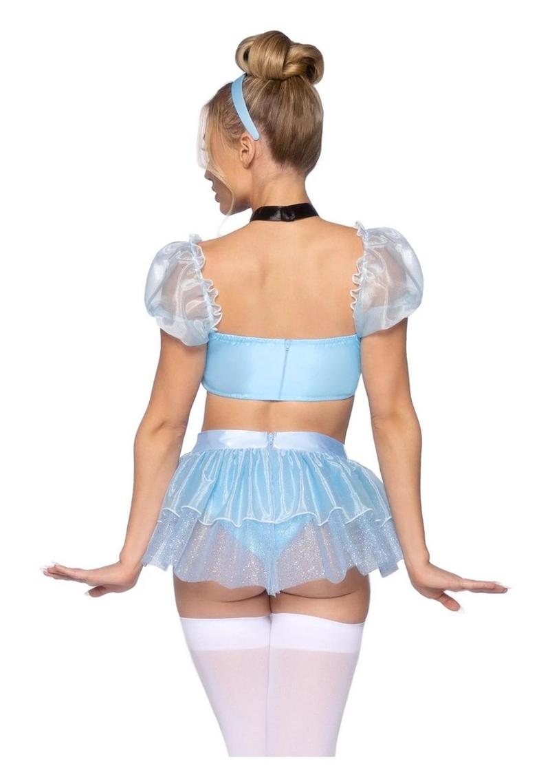 Cinderella-Inspired Blue Bodysuit With Garter Straps