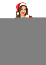 Leg Avenue Hoho Hottie Set Velvet Crop Top with Faux Fur Trim, Mini Skirt, Belt, and Santa Hat - Red/White - Large - 4 Piece