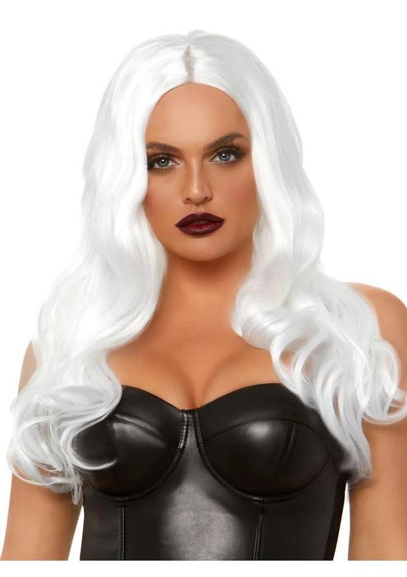 Leg Avenue Long Wavy Wig - White - 27in