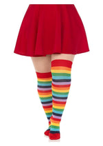Lycra Acrylic Rainbow Thigh High 1X-2X Multicolor