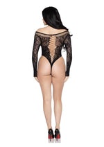 Leg Avenue Net and Lace Crotchless Teddy