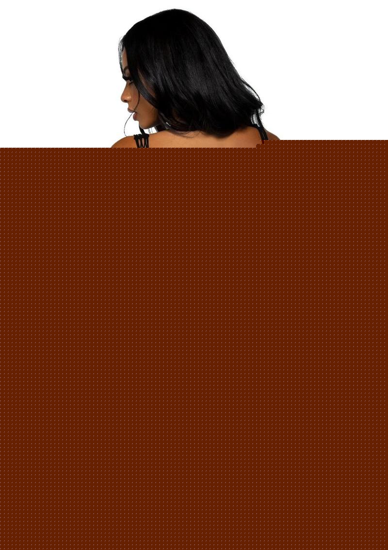 Leg Avenue Net Crop Top, Garter Stockings and Matching Gloves - Black - One Size - 3 Pieces