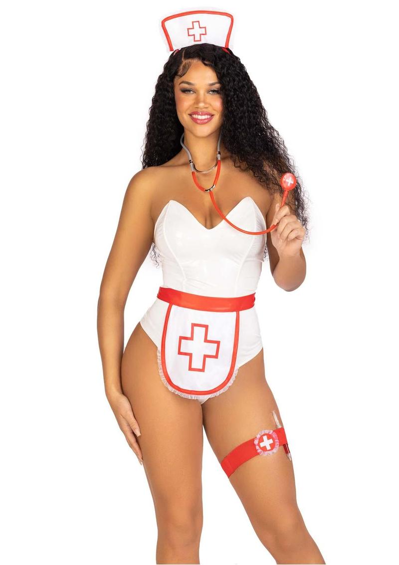 Leg Avenue Nurse Costume - Red/White - 5 Piece