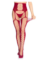 Leg Avenue Faux Lace-Up Garter Stockings
