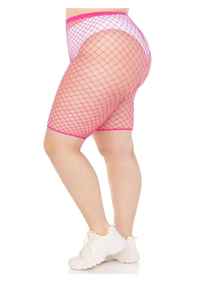 Leg Avenue Plus Size Industrial Net Biker Shorts - 1x-2x