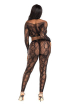 Net Crop Top and Footless Tights Set
