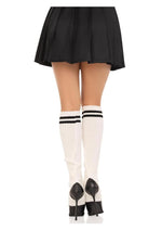 Ribbed Stirrup Leg Warmers with Athletic Stripe