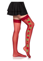 Leg Avenue Spandex Sheer Thigh Highs with Rose