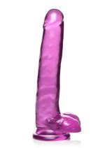Lollicock Slim Stick Dildo with Balls - Grape Ice/Purple - 8in