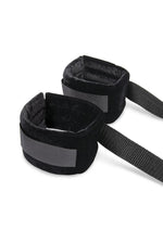 Lux Fetish Bondage Bed Strap And Flogger Kit with Satin Blindfold