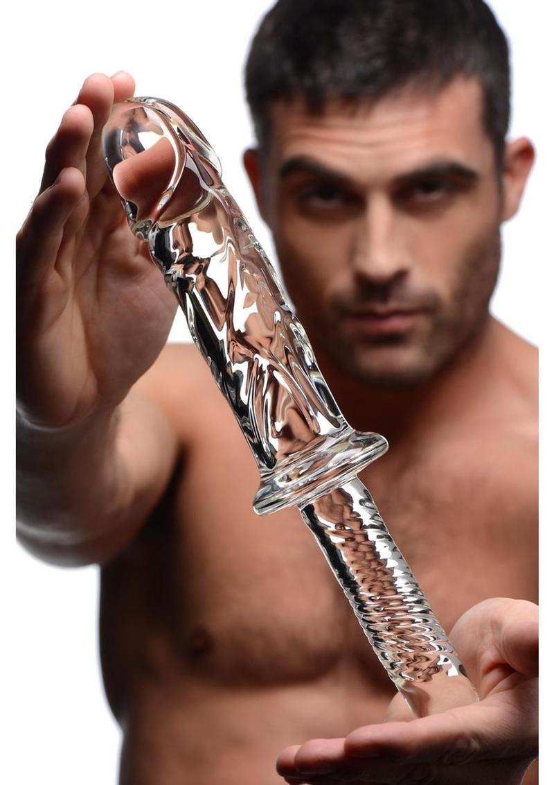 Master Series Brutus Glass Dildo Thruster for Intense Pleasure