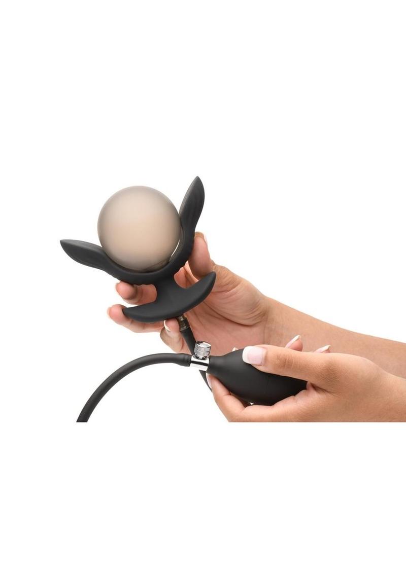 Master Series Dark Pearl Inflatable Vibrating Butt Plug