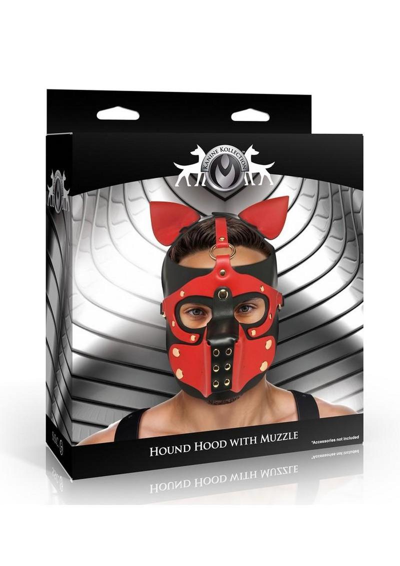 Master Series Hound Hood with Muzzle - Black/Red