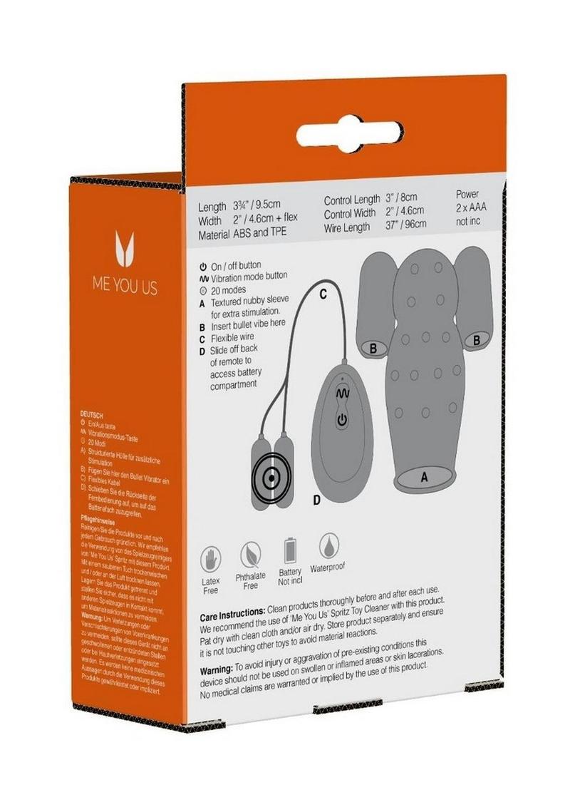 Me You Us Dual Power Waterproof Masturbation Sleeve – 20 Vibration