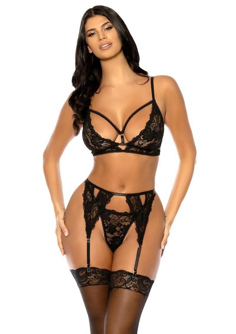 Oh LA LA Cheri Aphrodite - Black - Large/XLarge - 3 Piece/Set