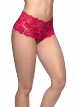 Oh LA LA Cheri Good Night Kiss Panty - Red - Medium/Small